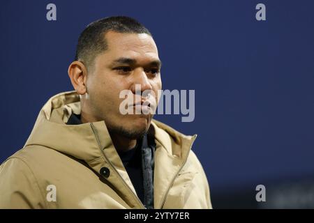 Almere, pays-Bas. 08 décembre 2024. ALMERE, 08-12-2024, Yanmar Stadium, saison 2024/2025, Néerlandais Eredivisie Football. Almere City coach Hedwiges Maduro pendant le match Almere City FC - FC Utrecht crédit : Pro Shots/Alamy Live News Banque D'Images