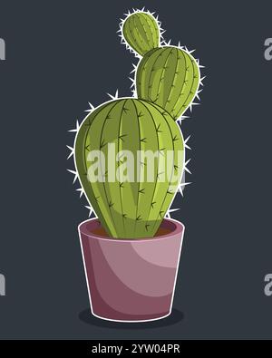 Maison plantes cactus en pots cactus décoratifs Illustration de Vecteur