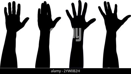 ensemble de silhouettes de main - illustration vectorielle Illustration de Vecteur
