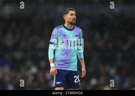 Jorginho d'Arsenal lors du match de premier League Fulham vs Arsenal au Craven Cottage, Londres, Royaume-Uni, 8 décembre 2024 (photo de Gareth Evans/News images) Banque D'Images