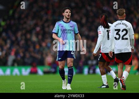 Craven Cottage, Fulham, Londres, Royaume-Uni. 8 décembre 2024. Premier League Football, Fulham versus Arsenal ; Declan Rice of Arsenal Credit : action plus Sports/Alamy Live News Banque D'Images