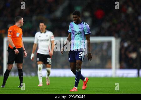 Craven Cottage, Fulham, Londres, Royaume-Uni. 8 décembre 2024. Premier League Football, Fulham contre Arsenal ; Thomas Partey d'Arsenal Credit : action plus Sports/Alamy Live News Banque D'Images