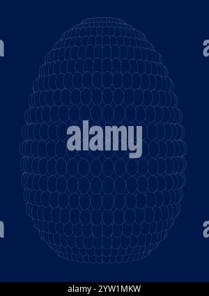 Set abstrait œufs de Pâques composé de lignes et de petits œufs. Forme abstraite de triangle d'oeuf. Joyeux œuf de Pâques. Illustration vectorielle Illustration de Vecteur