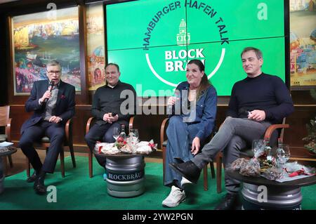 Thorsten Laussch, Alexis Kara, Jan Sosniok und Katy Karrenbauer beim 12. Hamburger Hafen Talk im Blockbräu. Hambourg, 08.12.2024 *** Thorsten Laussch, Alexis Kara, Jan Sosniok et Katy Karrenbauer lors de la 12 Hamburger Hafen Talk at Blockbräu Hamburg, 08 12 2024 Foto:xgbrcix/xFuturexImagex hafentalk0812 4233 Banque D'Images