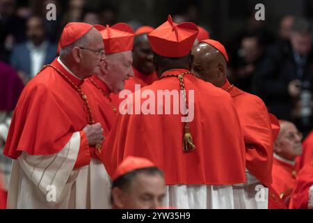 Cité du Vatican, Vatican, 07/12/2024, le pape François préside un consistoire pour la création de nouveaux cardinaux au Vatican. Maria Grazia Picciarella/Alamy Live News Banque D'Images