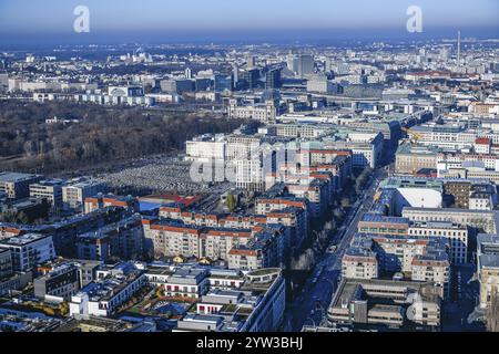 Vue aérienne, Chancellerie, Reichstag, Brandebourg, mémorial de l'Holocauste, Wilhelmstrasse, Tiergarten, Berlin Mitte, Berlin, Allemagne, Europe Banque D'Images