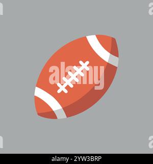 Illustration de bande dessinée de ballon de football américain. Icône vectorielle de balle de football américain. Ballon de football dans un design plat. Concept sport. Illustration vectorielle. Illustration de Vecteur