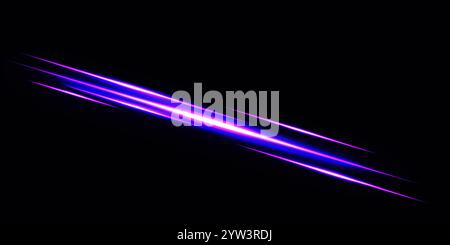 Faisceaux laser roses isolés sur fond noir. Rayures lumineuses. Illustration vectorielle abstraite. Illustration de Vecteur