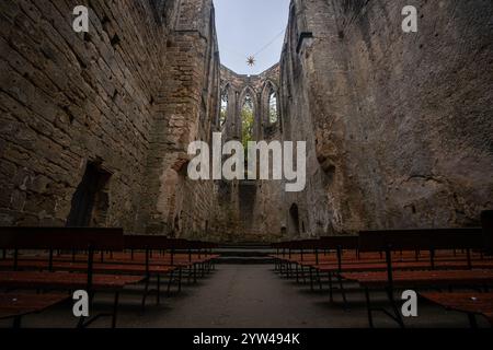 Le lieu incroyablement magique des ruines du château de Kurort Oybin en Allemagne, où l'histoire respire encore mystérieusement. Banque D'Images