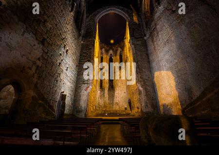 Le lieu incroyablement magique des ruines du château de Kurort Oybin en Allemagne, où l'histoire respire encore mystérieusement. Banque D'Images