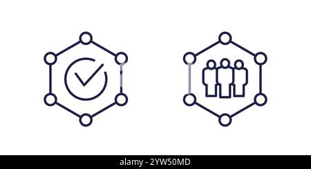 icônes de ligne d'intégrité sur blanc Illustration de Vecteur