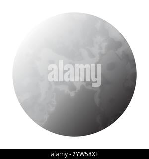 Planète Mercure isolée sur fond blanc du système solaire Illustration de Vecteur