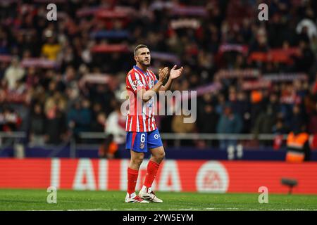 Madrid, Espagne. 8 décembre 2024. Koke (Atletico) Football/Football : Espagnol 'LaLiga EA Sports' match entre le Club Atletico de Madrid 4-3 Sevilla FC à l'Estadio Riyadh Air Metropolitano à Madrid, Espagne . Crédit : Mutsu Kawamori/AFLO/Alamy Live News Banque D'Images