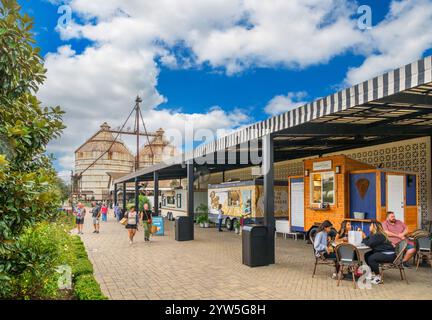 Food trucks au Magnolia Market, Waco, Texas, États-Unis Banque D'Images