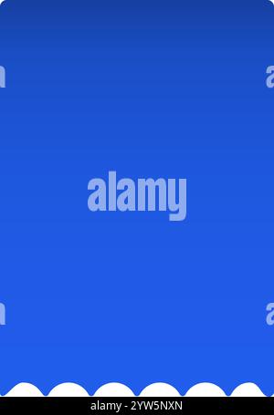 Fond bleu simple mais élégant avec une bordure blanche festonnée en bas, créant un effet dégradé subtil qui ajoute de la profondeur et du visuel Illustration de Vecteur