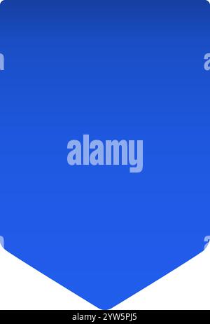 Simple marque-page bleu ou ruban pointant vers le bas, avec un effet dégradé subtil de haut en bas, parfait pour marquer ou surligner Illustration de Vecteur