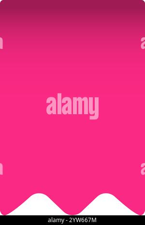 Fond dégradé rose lisse passant dans une bordure blanche ondulée crée un design abstrait visuellement attrayant, idéal pour divers projets de conception Illustration de Vecteur