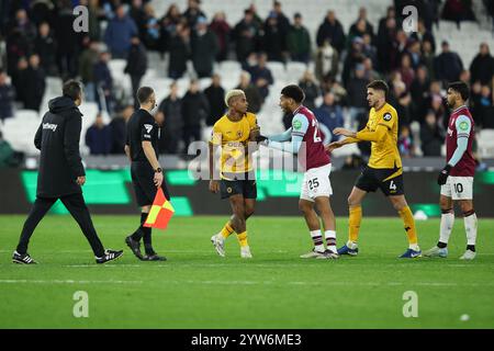 LONDRES, Royaume-Uni - 9 décembre 2024 : lors du match de premier League entre West Ham United et Wolverhampton Wanderers au stade de Londres (crédit : Craig Mercer/ Alamy Live News) Banque D'Images