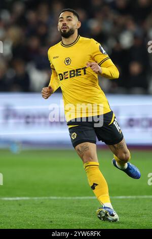 LONDRES, Royaume-Uni - 9 décembre 2024 : Matheus Cunha des Wolverhampton Wanderers lors du match de premier League entre West Ham United et Wolverhampton Wanderers au London Stadium (crédit : Craig Mercer/ Alamy Live News) Banque D'Images