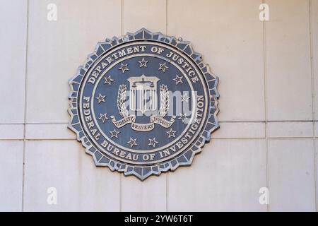 Sceau du Federal Bureau of investigation (FBI) devant leur bureau à Buffalo, NY, États-Unis Banque D'Images