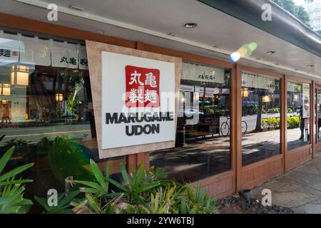 Honolulu, HI, États-Unis - 14 janvier 2024 : restaurant Marugame Udon à Waikiki, Hawaï. Banque D'Images