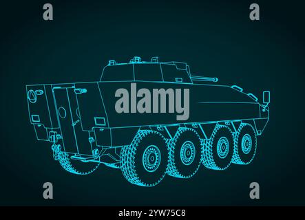 Illustration vectorielle stylisée du véhicule de combat d'infanterie Illustration de Vecteur