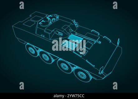 Illustration vectorielle stylisée du véhicule de combat d'infanterie Illustration de Vecteur