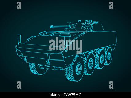 Illustration vectorielle stylisée du véhicule de combat d'infanterie Illustration de Vecteur