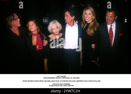 1er janvier 2011 - 'GET CARTER'. WORLDPREMIERE, MANN'S, WESTWOOD, CA 10/04/2000..MICKEY ROURKE, RHONA MITRA, RACHAEL LEIGH COOK, SYLVESTER STALLONE, JENNIFER FLAVIN, FRANK STALLONE. (Crédit image : © Nina Prommer/ZUMA Press Wire) USAGE ÉDITORIAL SEULEMENT! Non destiné à UN USAGE commercial ! Banque D'Images