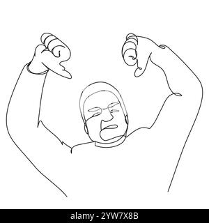 Une plume avec une expression désapprouvante sur son visage et un geste du doigt vers le bas Illustration de Vecteur