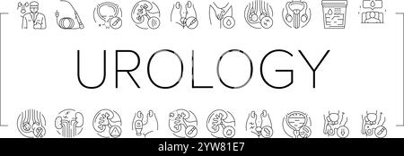 urologie prostatique icones urinaires de rein set vecteur Illustration de Vecteur