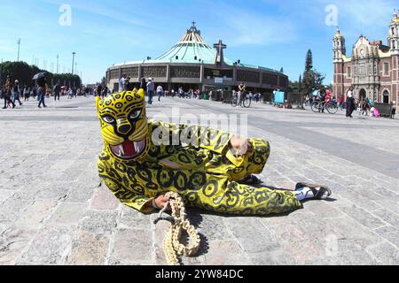 Mexico, Mexique, MEXIQUE. 8 décembre 2024. Danza de Los Tecuanes, originaire de AcatlÃ¡n de Osorio, Puebla, est arrivée à la Basilique de Guadalupe pour célébrer l’anniversaire de la Vierge, cette année, il attend plus de 12 millions de visiteurs à l’occasion du jour de ce chiffre, le 12 décembre, ce qui en fait le deuxième temple le plus visité au monde. (Crédit image : © Luis E Salgado/ZUMA Press Wire) USAGE ÉDITORIAL SEULEMENT! Non destiné à UN USAGE commercial ! Banque D'Images