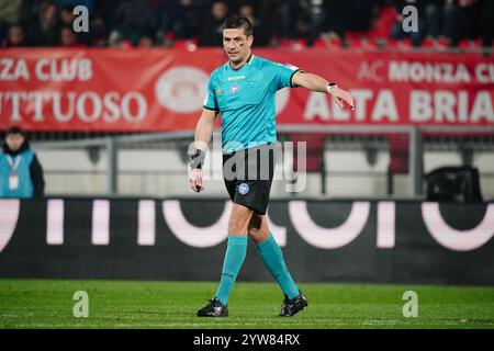 Gianluca Manganiello (arbitre) lors du championnat italien Serie A match de football entre AC Monza et Udinese Calcio le 9 novembre 2024 au U-Power Stadium de Monza, en Italie Banque D'Images