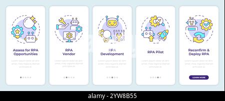 Écran d'intégration de l'application mobile RPA Implementation Illustration de Vecteur