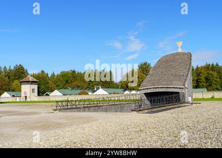 Dachau, Allemagne - 07 octobre 2024 : vue des monuments commémoratifs dans le camp de concentration de Dachau, Bavière, Allemagne Banque D'Images