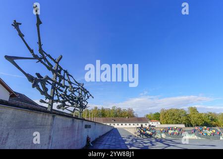 Dachau, Allemagne - 07 octobre 2024 : vue des monuments commémoratifs dans le camp de concentration de Dachau, Bavière, Allemagne Banque D'Images