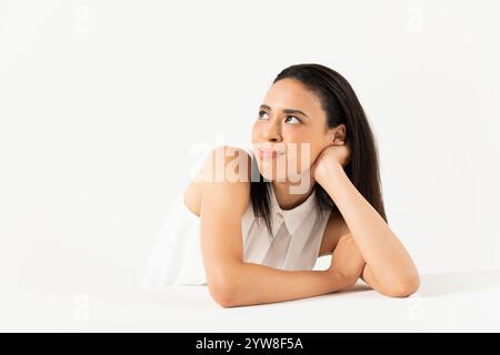 Portrait d'une demi-femme aux pommettes Banque D'Images