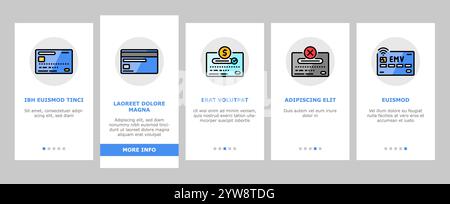 vecteur d'icônes d'intégration d'argent de paiement bancaire de carte de crédit Illustration de Vecteur