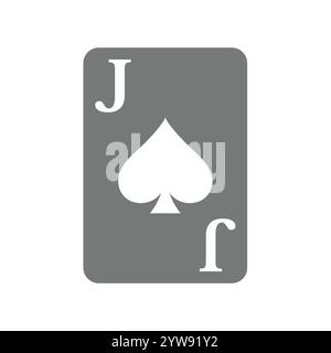 Icône de vecteur Jack of Spades. Cartes à jouer Peaks ou Spade Joker. Illustration de Vecteur