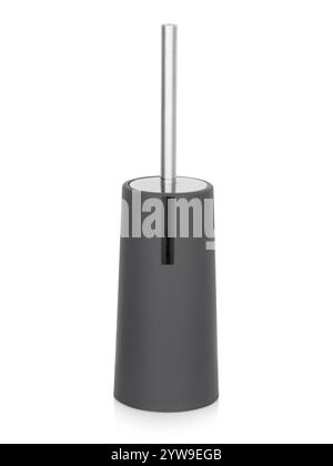 Brosse de toilette en flacon gris isolé sur fond blanc Banque D'Images