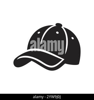 Icône de casquette de baseball. conception vectorielle de silhouette isolée sur fond blanc Illustration de Vecteur