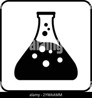 Produit chimique de laboratoire, étiquette de tube à essai chimique, symbole de laboratoire, recherche en laboratoire, réaction chimique Illustration de Vecteur