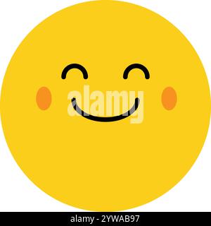 Visage souriant heureux, visage emoji, symbole de sourire, signe de sourire, émoticône souriant avec heureux Illustration de Vecteur