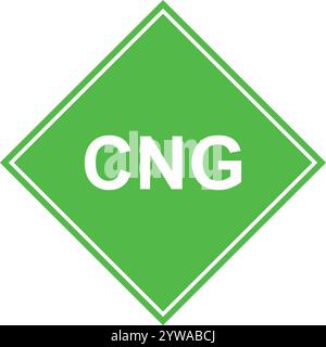 CNG Green logo, Conseil de gaz naturel comprimé, véhicules CNG, logo CNG, station-service, logo gaz Illustration de Vecteur