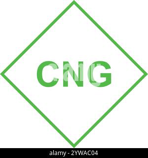 CNG Green logo, Conseil de gaz naturel comprimé, véhicules CNG, logo CNG, station-service, logo gaz Illustration de Vecteur