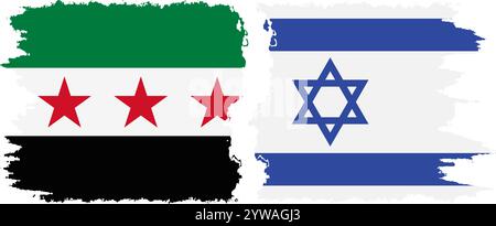 Israël et la révolution syrienne grunge drapeaux connexion, vecteur Illustration de Vecteur