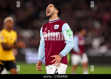 Carlos Soler de West Ham United - West Ham United v Wolverhampton Wanderers, premier League, London Stadium, Londres, Royaume-Uni - 9 décembre 2024 usage éditorial exclusif - des restrictions de DataCo s'appliquent Banque D'Images