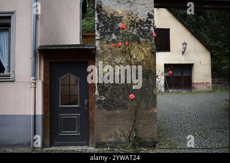 Rue allemande unique à Bacharach Banque D'Images