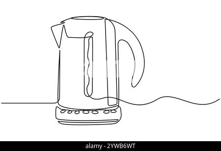 Illustration de dessin continu d'une ligne de vecteur de théière Illustration de Vecteur
