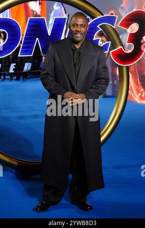 Idris Elba assiste à la première de Sonic the Hedgehog 3, au Cineworld Leicester Square à Londres. Date de la photo : mardi 10 décembre 2024. Photo PA. Le crédit photo devrait se lire : Ian West/PA Wire Banque D'Images